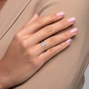 The Baguettes Megan Baguettes Emerald Moissanite Ring 18k Yellow Gold 003