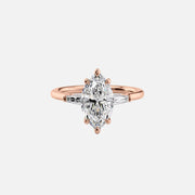  The Baguettes Megan Marquise Lab Diamond Ring 18k Rose Gold 001