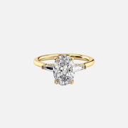 The Baguettes Megan Oval Lab Diamond Ring 14k Yellow Gold 001
