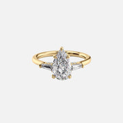 The Baguettes Megan Pear Lab Diamond Ring 14k Yellow Gold 001