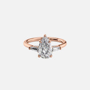  The Baguettes Megan Pear Lab Diamond Ring 18k Rose Gold 001