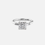 The Baguettes Megan Princess Lab Diamond Ring 18k White Gold 001