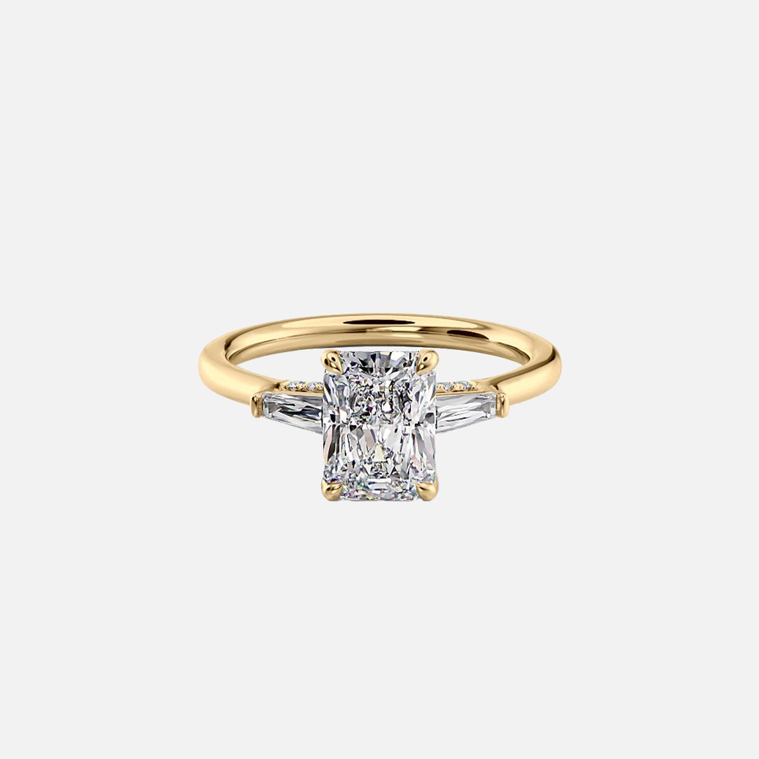 The Baguettes Megan Radiant Lab Diamond Ring 14k Yellow Gold 001
