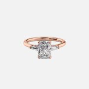  The Baguettes Megan Radiant Lab Diamond Ring 18k Rose Gold 001