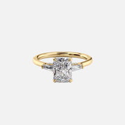  The Baguettes Megan Radiant Lab Diamond Ring 18k Yellow Gold 001