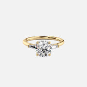  The Baguettes Megan Round Lab Diamond Ring 14k Yellow Gold 004