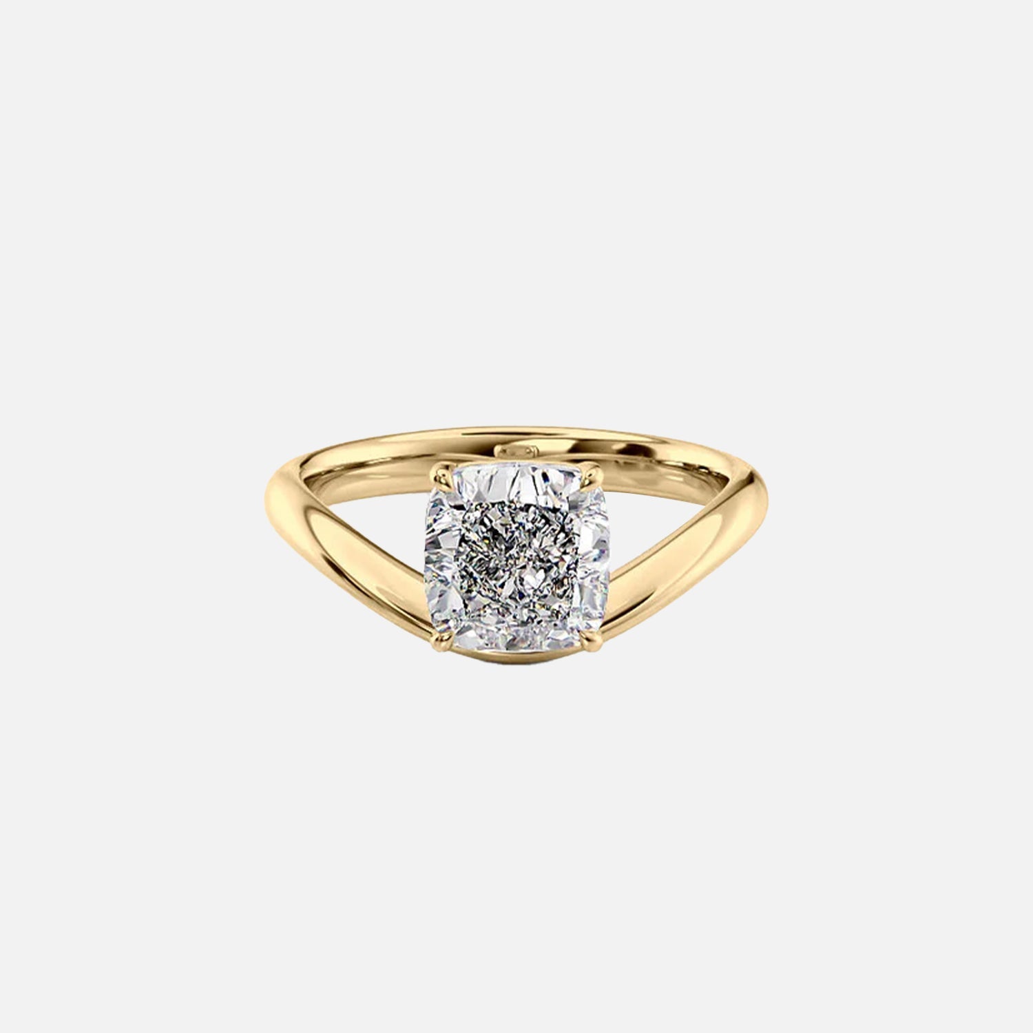 The Berta Cushion Lab Diamond Ring 14k Yellow Gold 001