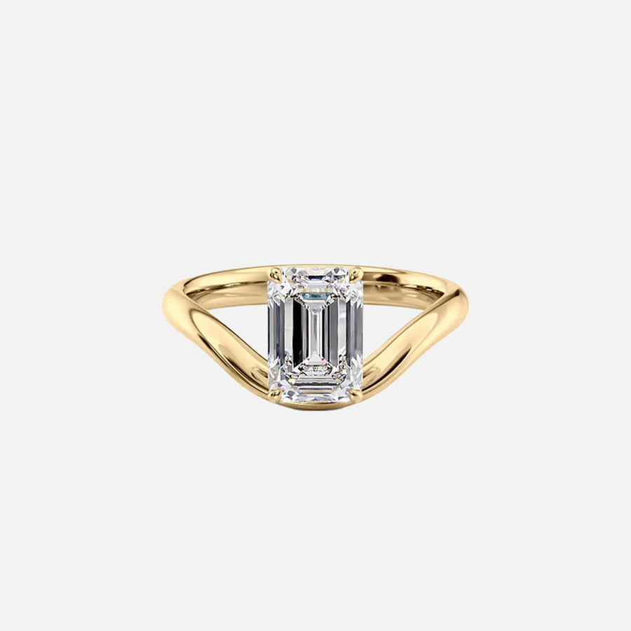 The Berta Emerald Lab Diamond Ring 14k Yellow Gold 001