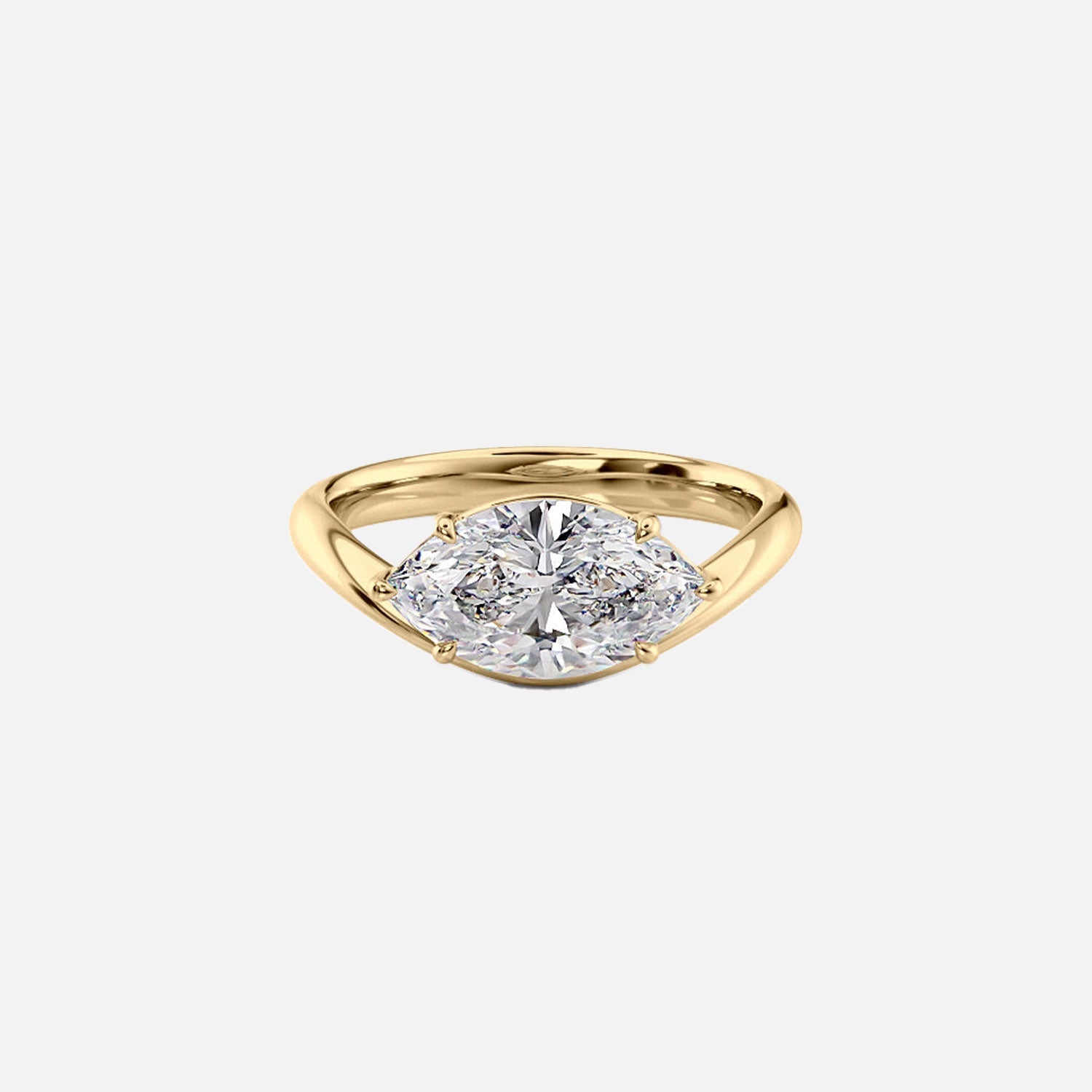 The Berta Marquise Lab Diamond Ring 14k Yellow Gold 001