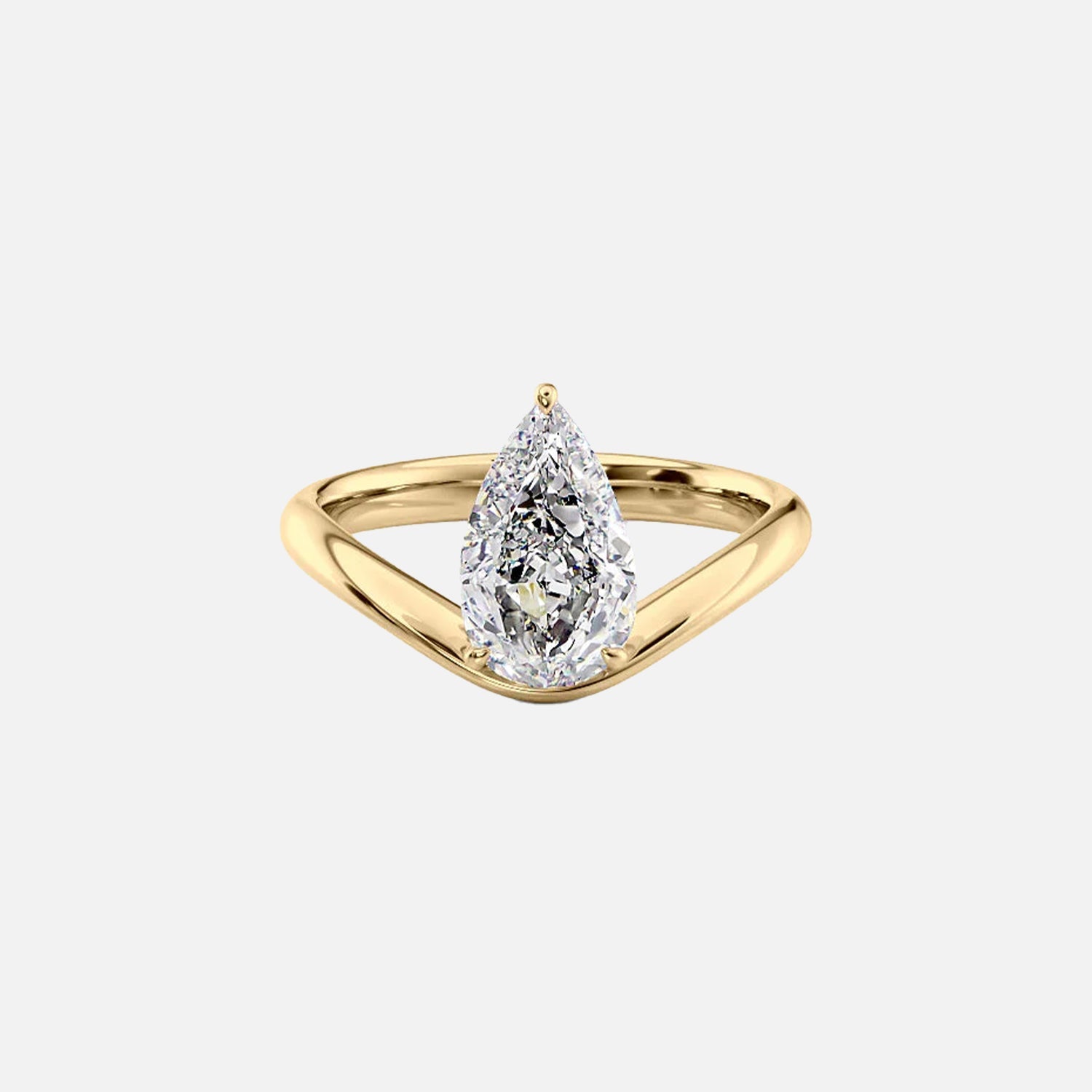 The Berta Pear Lab Diamond Ring 14k Yellow Gold 001