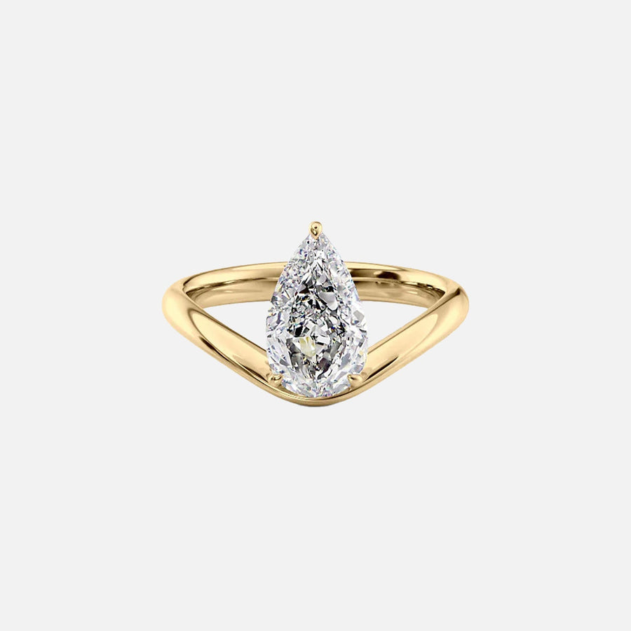 The Berta Pear Lab Diamond Ring 14k Yellow Gold 001
