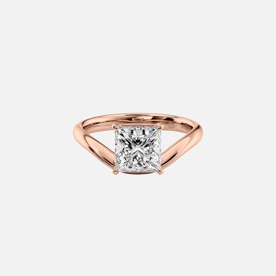  The Berta Princess Lab Diamond Ring 14k Rose Gold 001