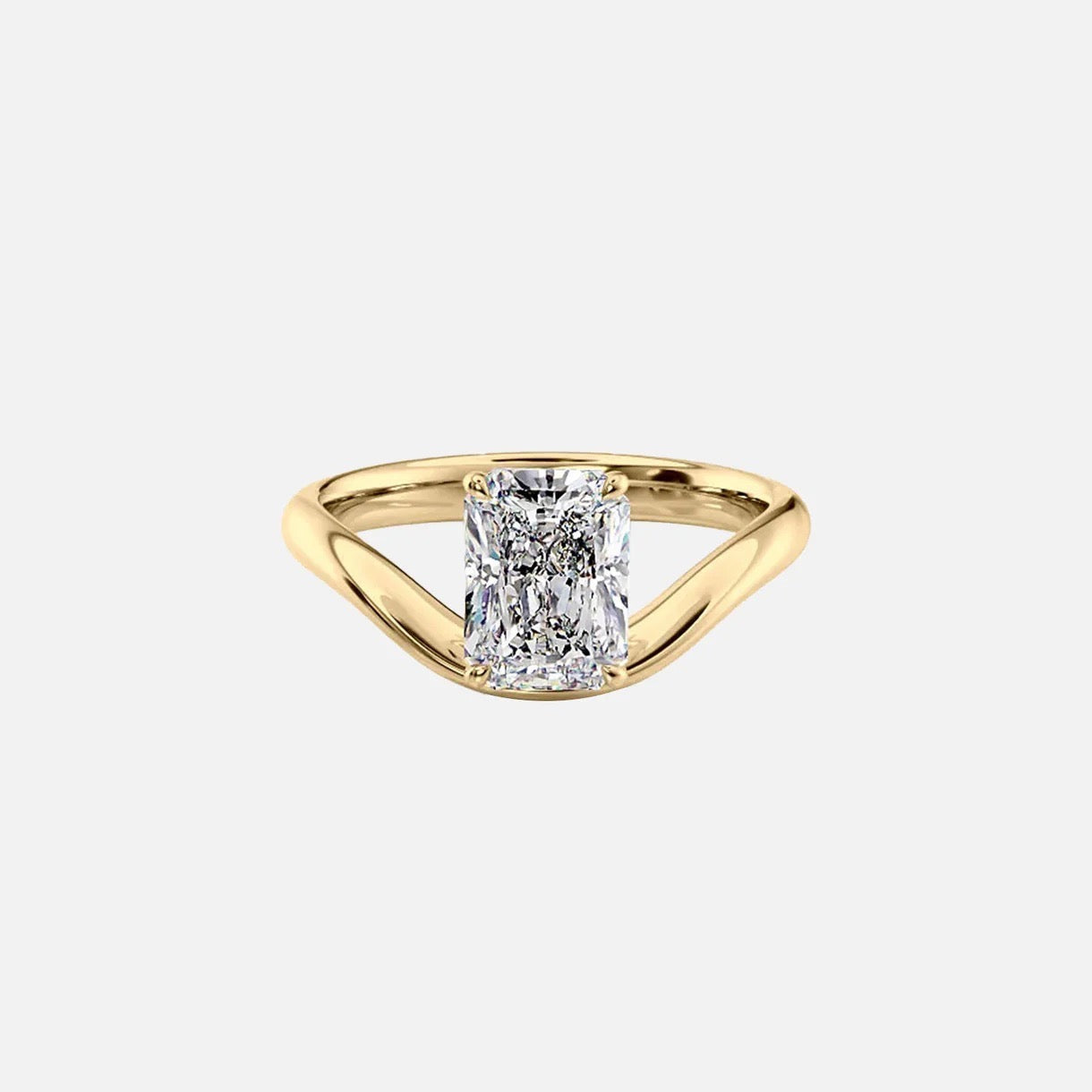 The Berta Radiant Lab Diamond Ring 14k Yellow Gold 001