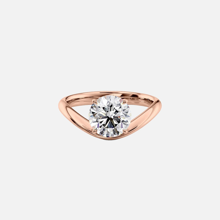  The Berta Round Lab Diamond Ring 14k Rose Gold 001