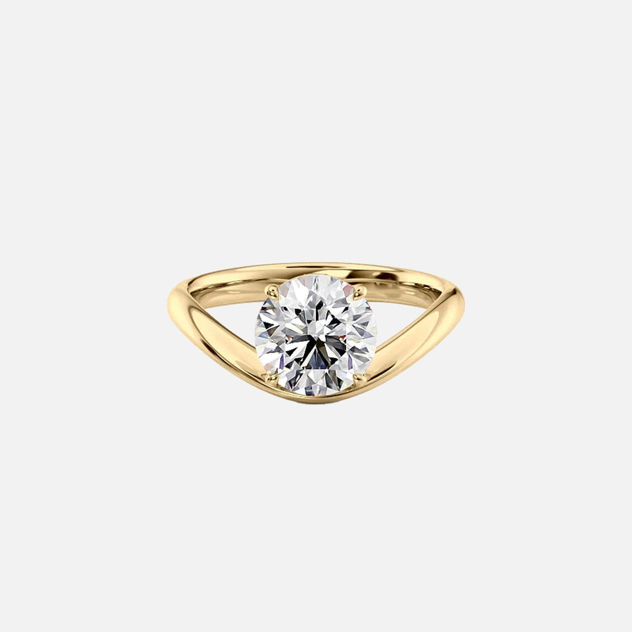  The Berta Round Lab Diamond Ring 18k Yellow Gold 001