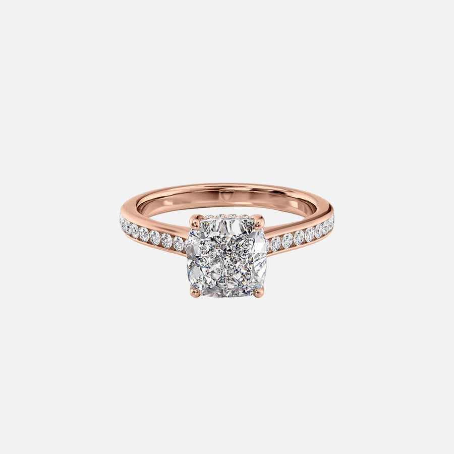  The Cameron Cushion Lab Diamond Ring 14k Rose Gold 001