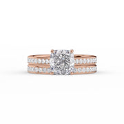  The Cameron Cushion Lab Diamond Ring 14k Rose Gold 003
