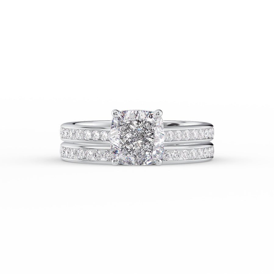  The Cameron Cushion Lab Diamond Ring 14k White Gold 003
