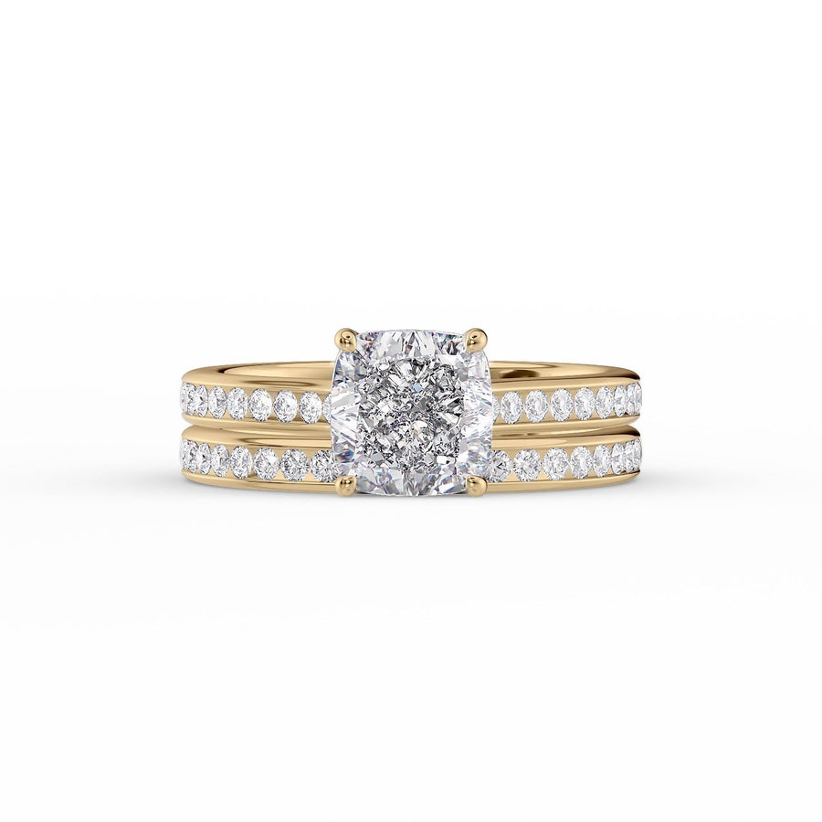  The Cameron Cushion Lab Diamond Ring 14k Yellow Gold 003