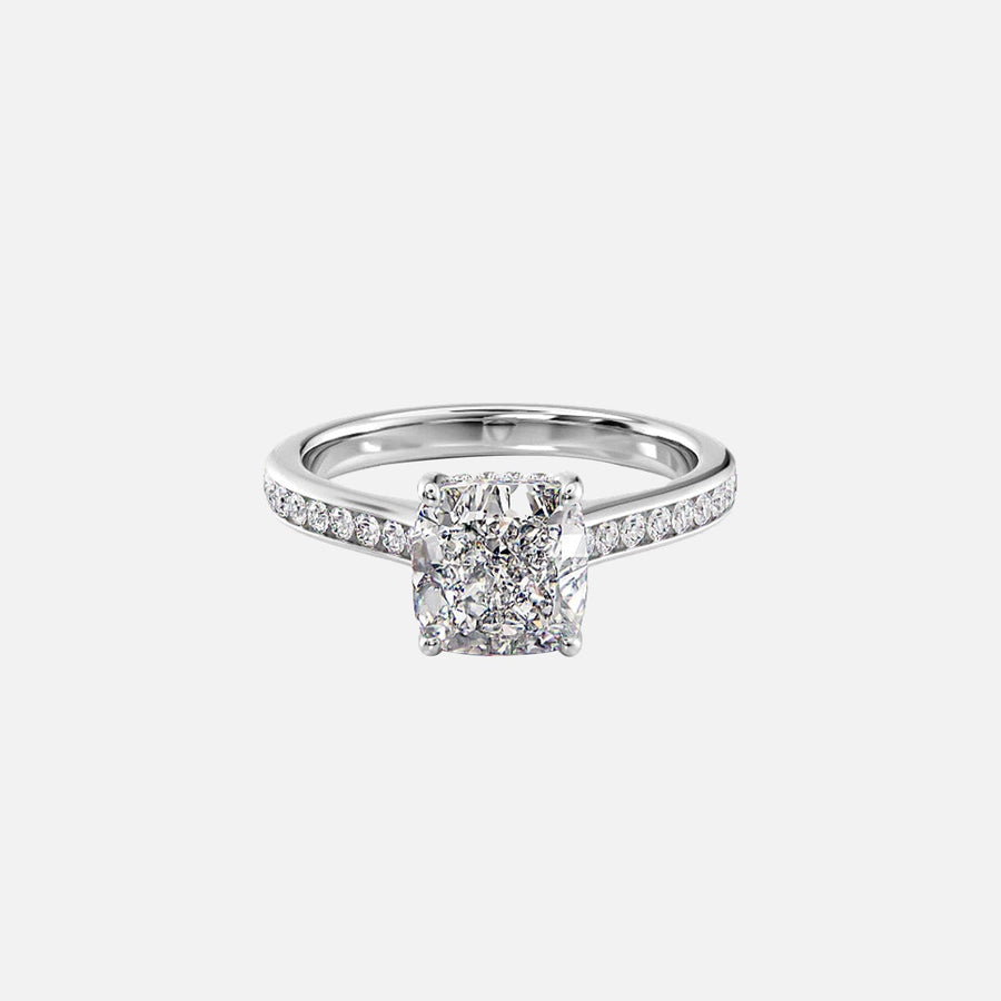  The Cameron Cushion Lab Diamond Ring 18k White Gold 001