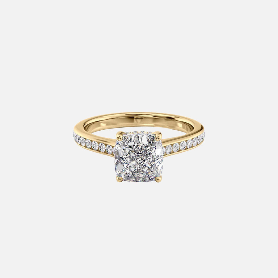  The Cameron Cushion Lab Diamond Ring 18k Yellow Gold 001