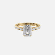 The Cameron Emerald Lab Diamond Ring 14k Yellow Gold 001