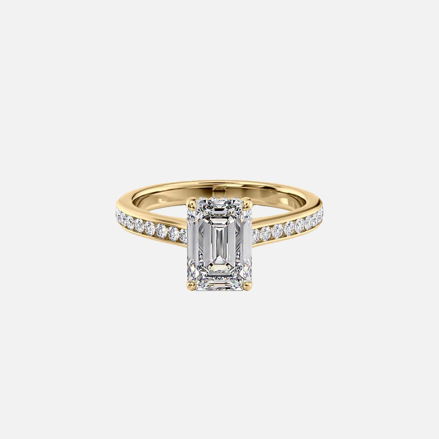 The Cameron Emerald Lab Diamond Ring 14k Yellow Gold 001
