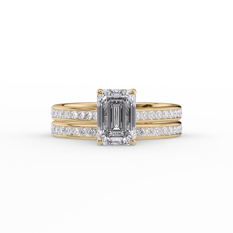  The Cameron Emerald Lab Diamond Ring 14k Yellow Gold 003