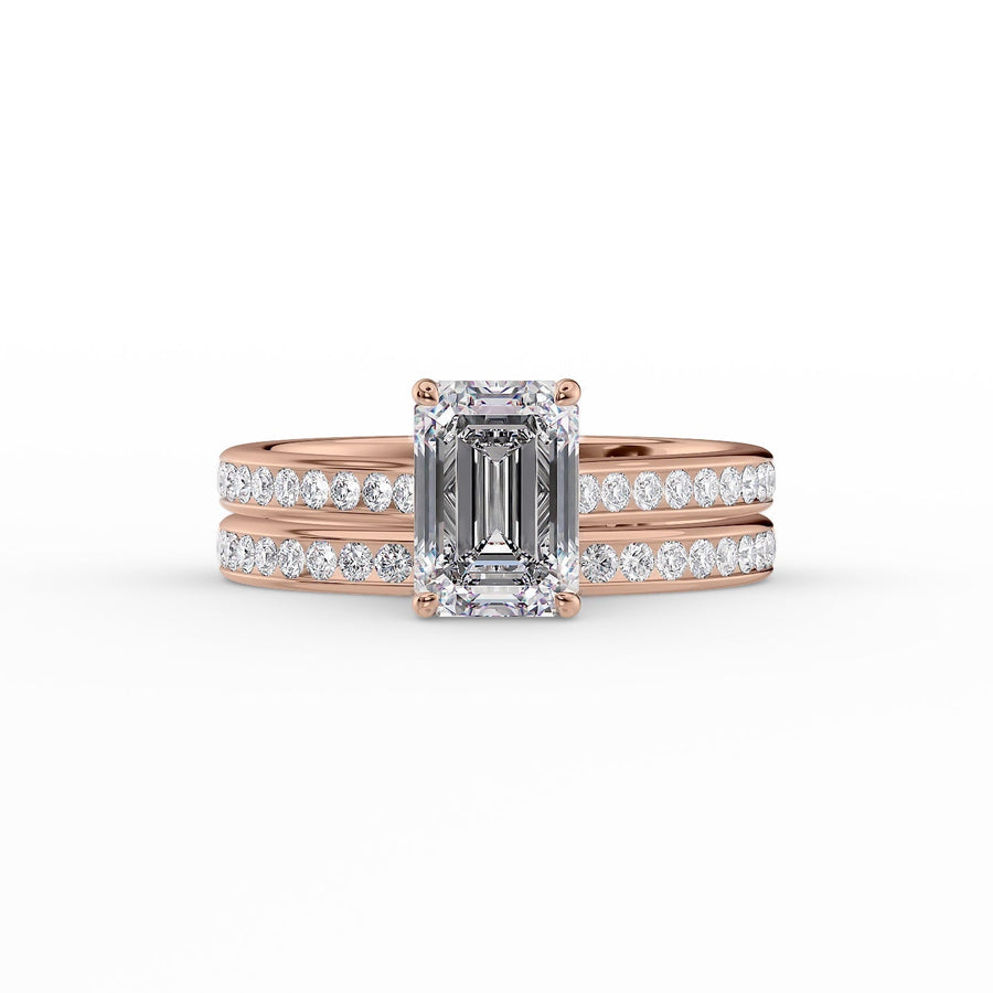  The Cameron Emerald Lab Diamond Ring 18k Rose Gold 003