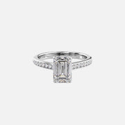  The Cameron Emerald Lab Diamond Ring 18k White Gold 001