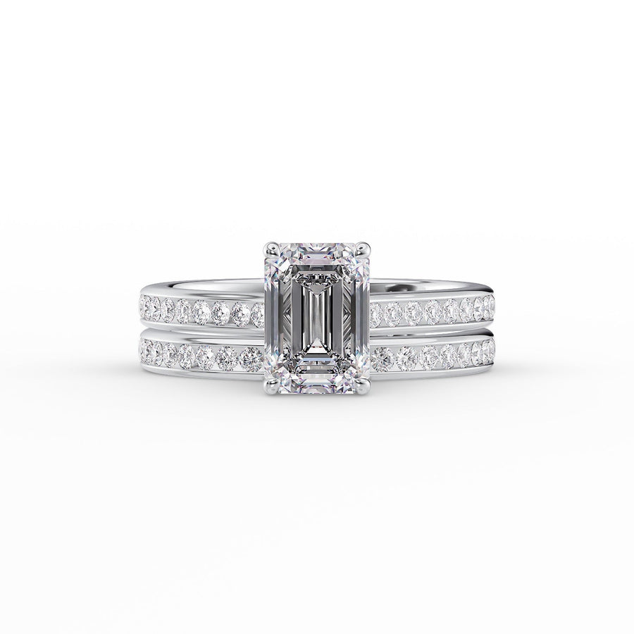  The Cameron Emerald Lab Diamond Ring 18k White Gold 003 Final