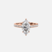  The Cameron Marquise Lab Diamond Ring 14k Rose Gold 001