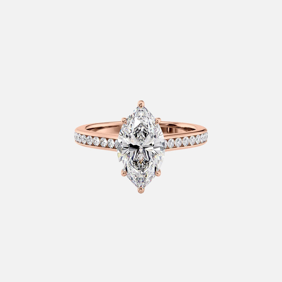  The Cameron Marquise Lab Diamond Ring 14k Rose Gold 001