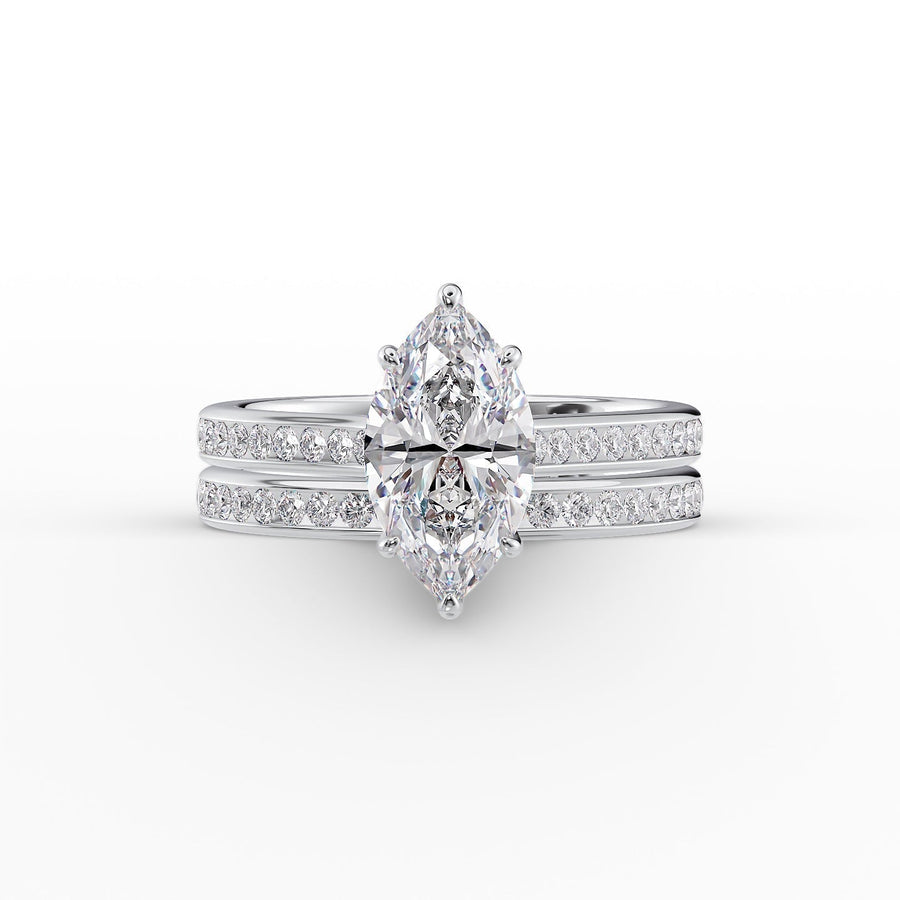  The Cameron Marquise Lab Diamond Ring 14k White Gold 003