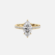 The Cameron Marquise Lab Diamond Ring 14k Yellow Gold 001