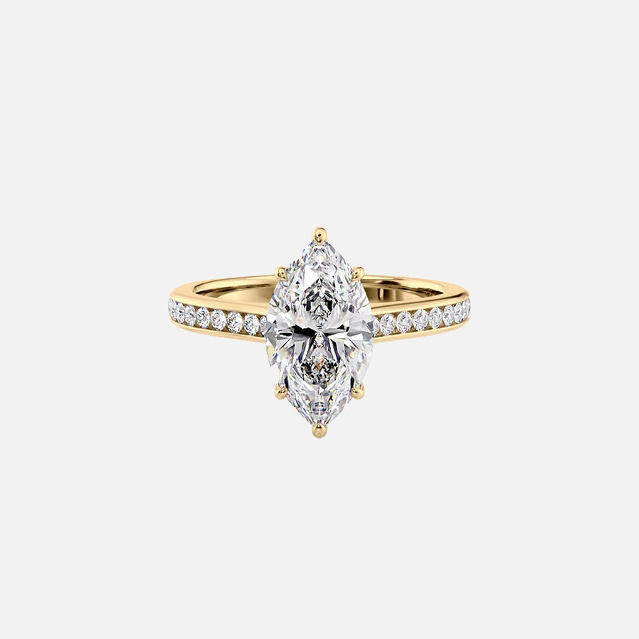 The Cameron Marquise Lab Diamond Ring 14k Yellow Gold 001