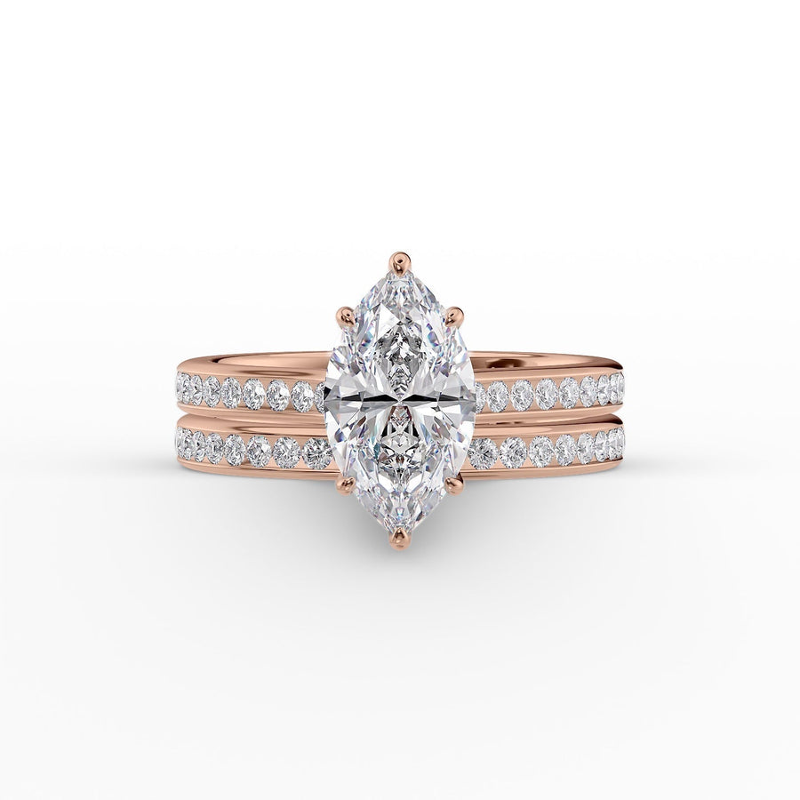  The Cameron Marquise Lab Diamond Ring 18k Rose Gold 003