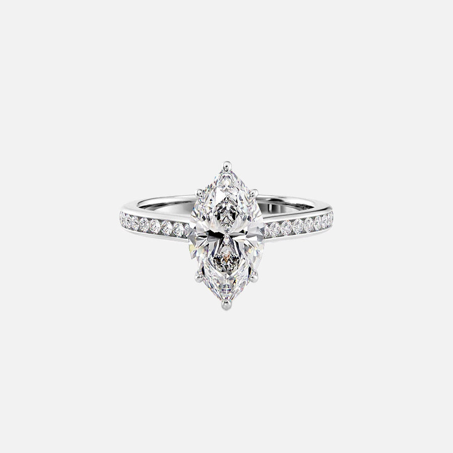  The Cameron Marquise Lab Diamond Ring 18k White Gold 001