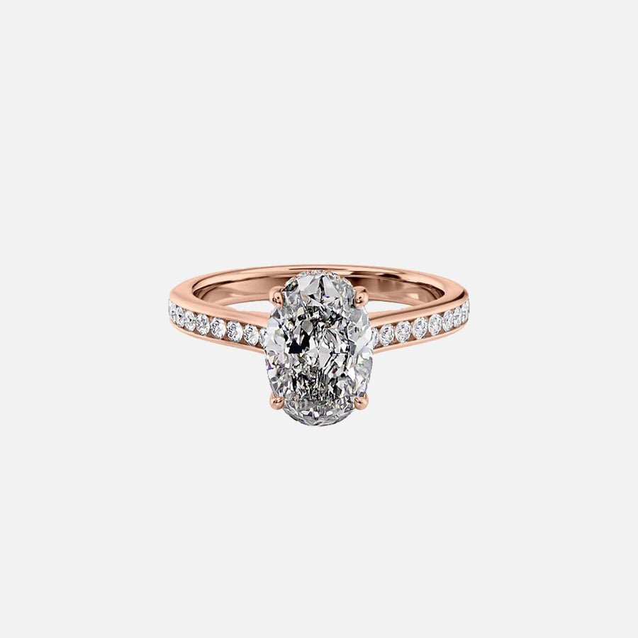  The Cameron Oval Lab Diamond Ring 14k Rose Gold 001