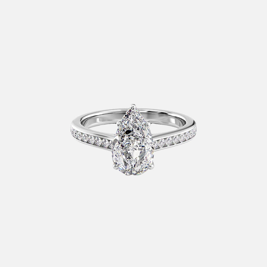 The Cameron Pear Lab Diamond Ring 14k White Gold 001