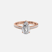  The Cameron Pear Lab Diamond Ring 18k Rose Gold 001