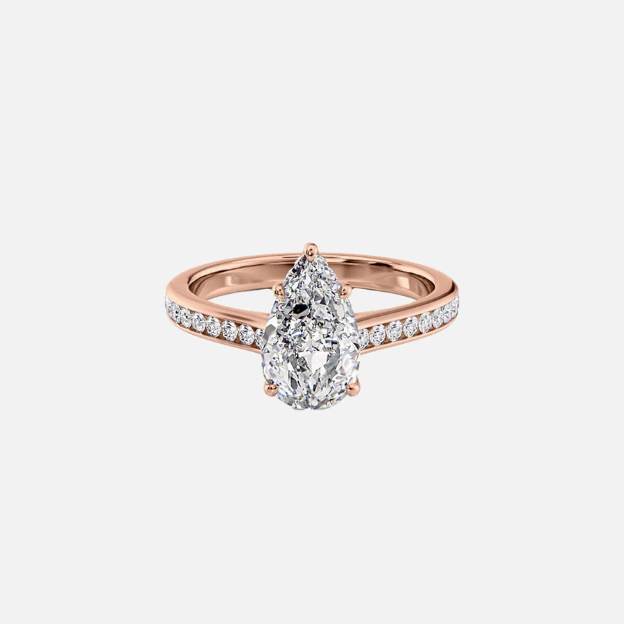 The Cameron Pear Lab Diamond Ring 18k Rose Gold 001