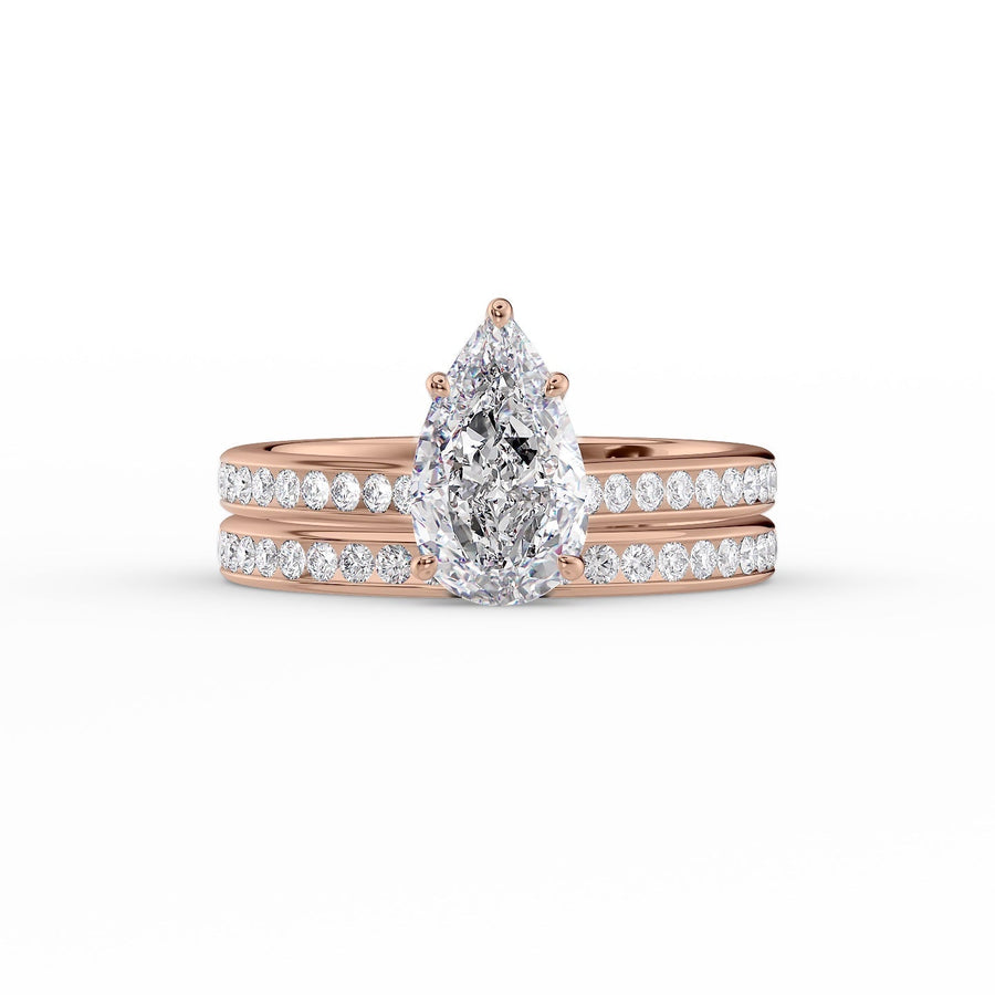 The Cameron Pear Lab Diamond Ring 18k Rose Gold 003