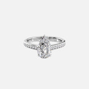  The Cameron Pear Lab Diamond Ring 18k White Gold 001