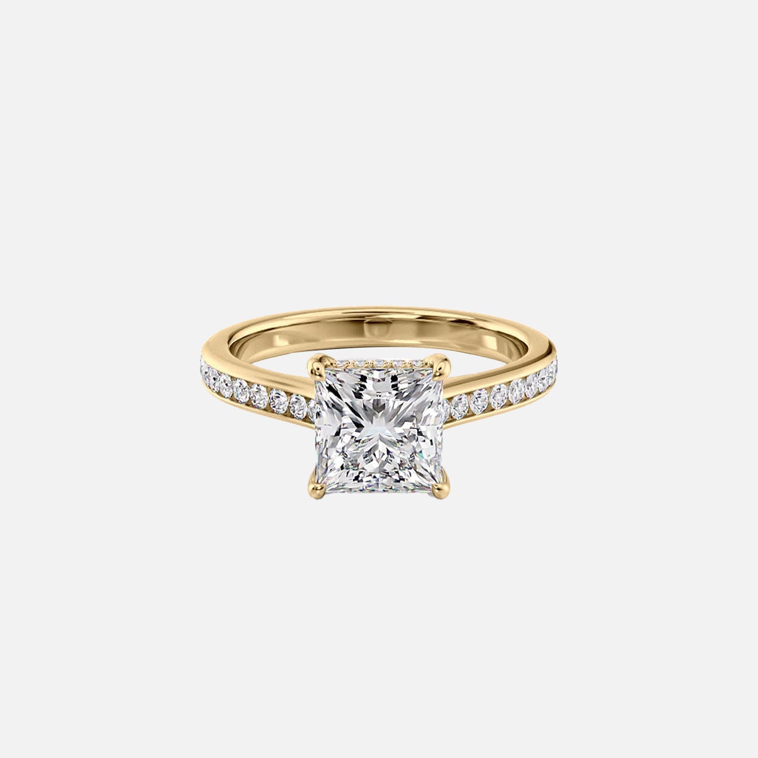 The Cameron Princess Lab Diamond Ring 14k Yellow Gold 001
