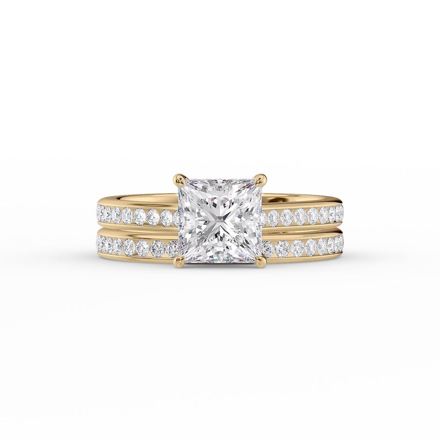  The Cameron Princess Lab Diamond Ring 18k Yellow Gold 003
