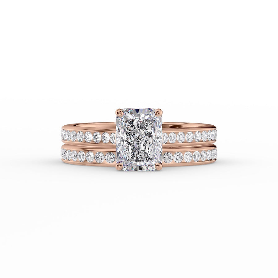  The Cameron Radiant Lab Diamond Ring 14k Rose Gold 003