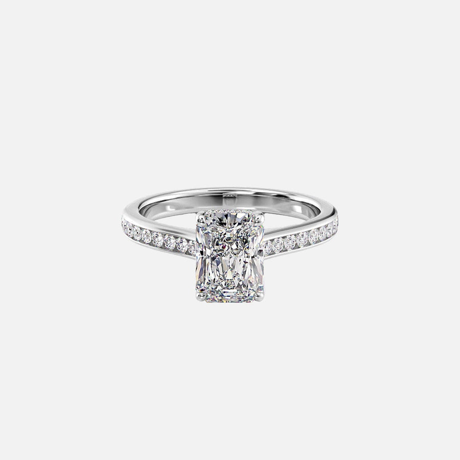  The Cameron Radiant Lab Diamond Ring 14k White Gold 001