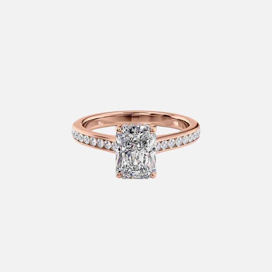  The Cameron Radiant Lab Diamond Ring 18k Rose Gold 001