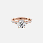  The Cameron Round Lab Diamond Ring 14k Rose Gold 001